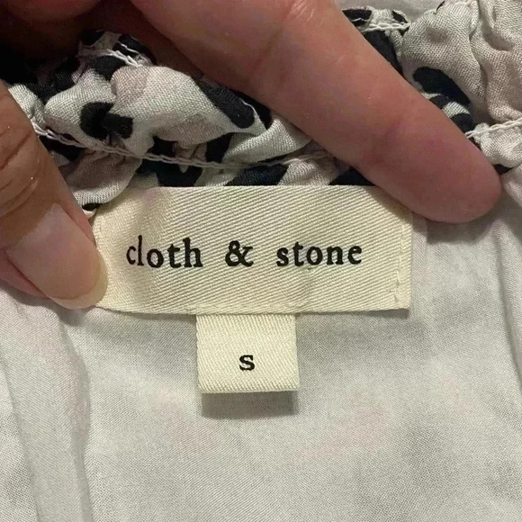 Cloth & Stone Dress Womens Small White Snow Leopard Boho Belted Knee Length NWOT - Picture 6 of 8